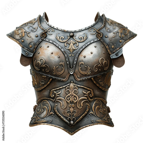 Chest plate, isolated object, transparent background.