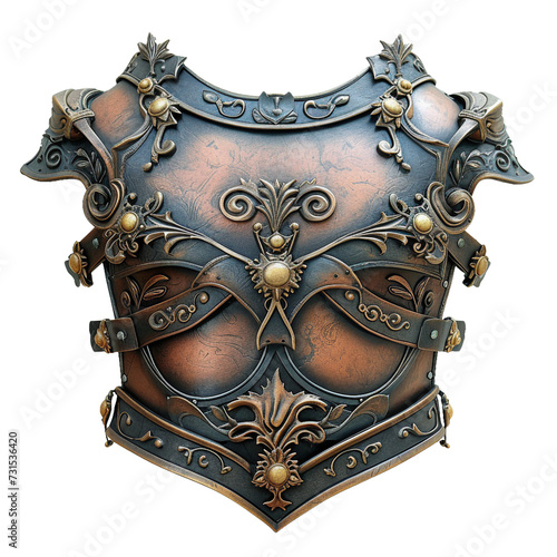 Chest plate, isolated object, transparent background.