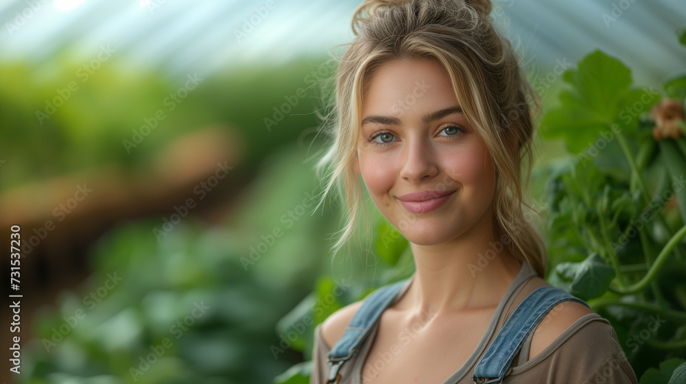 Worker in greenhouse. Worker in greenhouse.