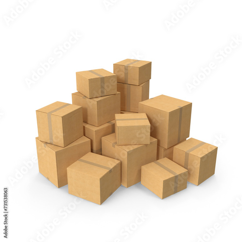 Cardboard Box Stack PNG
