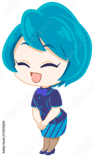 笑顔で接客する受付嬢