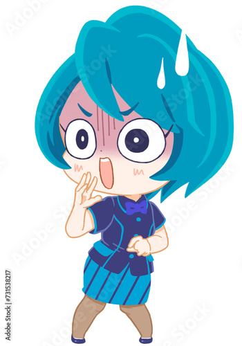 驚いて青ざめる受付嬢