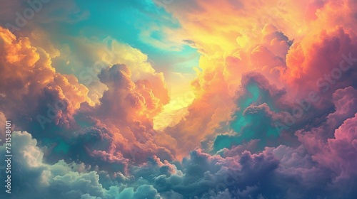 Bright color clouds