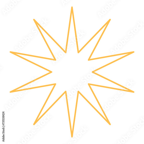 sparkle sun Outline element decoration