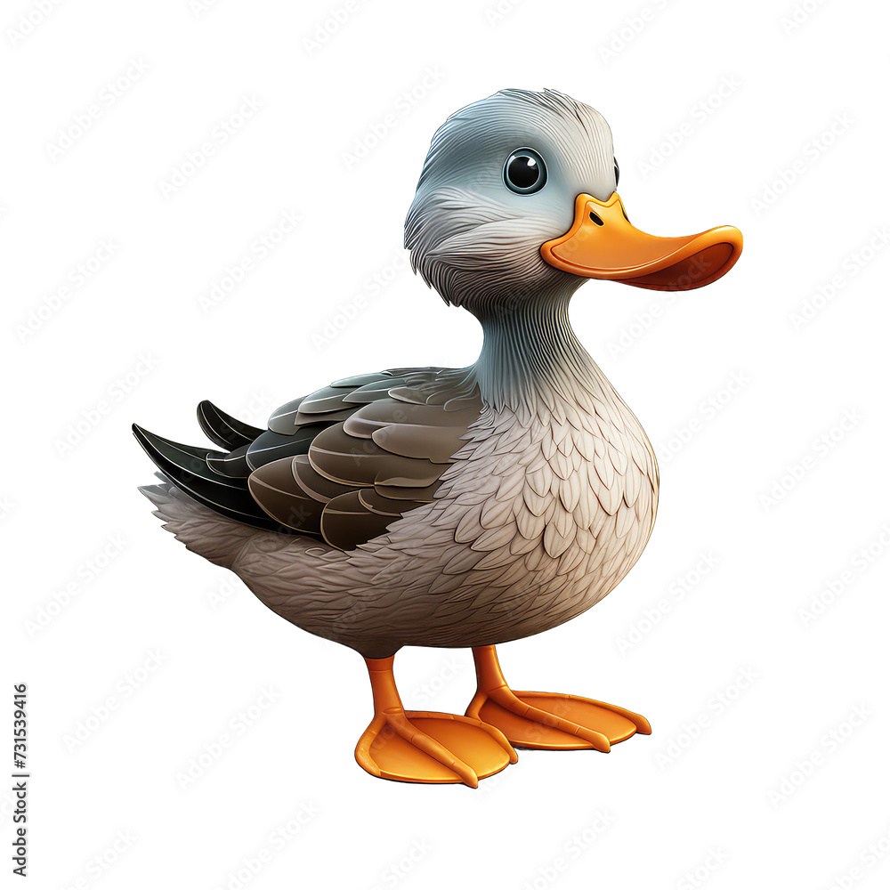 Gadwall cartoon character on Transparent Background Gadwall cartoon character on Transparent Background