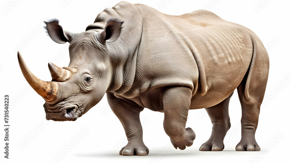A stoic rhinoceros with a prominent horn embody A stoic rhinoceros with a prominent horn embody