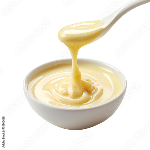 Condensed milk, isolated object, transparent background.
