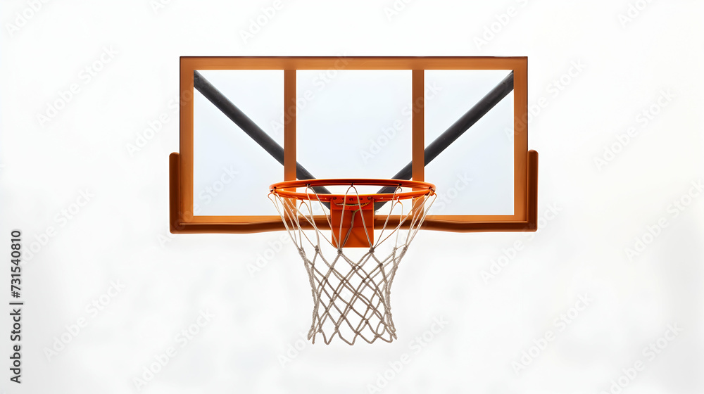 Basketball and hoop in perfect symmetry