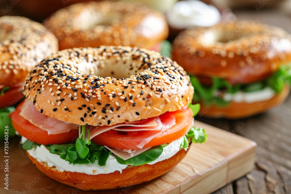 Cheese filled bagel sandwich Cheese filled bagel sandwich
