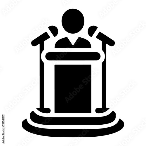 Podium Icon Vector Person Public Speech for Presentation white background