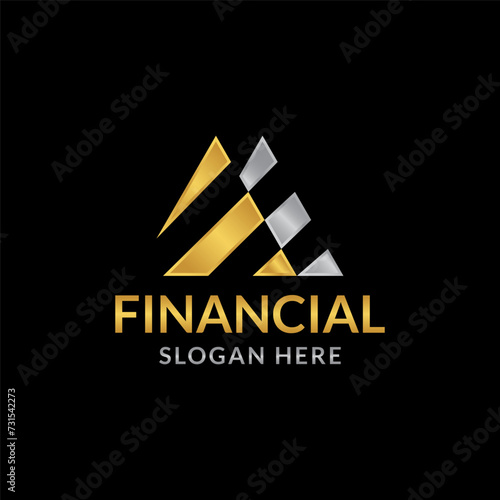 finance triangle logo concept design vector illustration