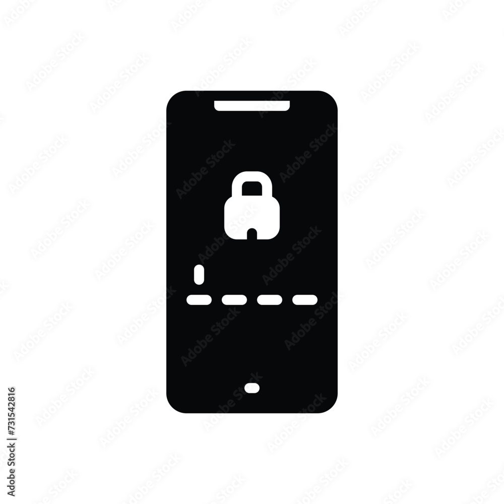 Black solid icon for pin code Black solid icon for pin code