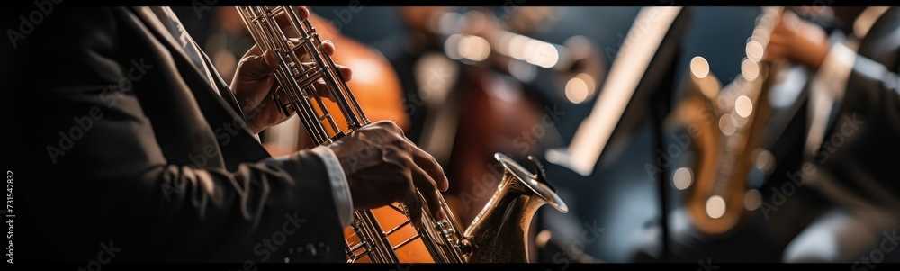 Fototapeta premium Jazz music concept background . Banner
