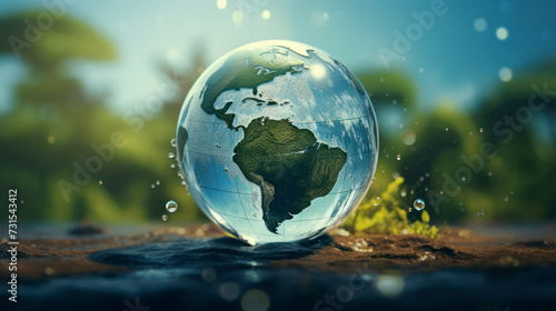 Accelerating Change - World Water Day Concept. Every Drop Matters. Water day concept. World Earth day, environment day, and global warming concept. Generative AI