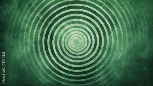 A textured green concentric circle pattern with a grunge feel and hypnotic effect. photo