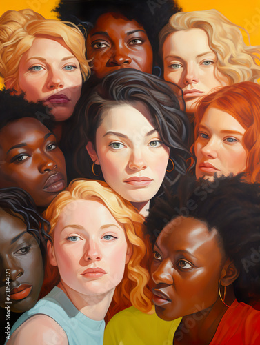 Female beauty, diversity, inclusive, illustration