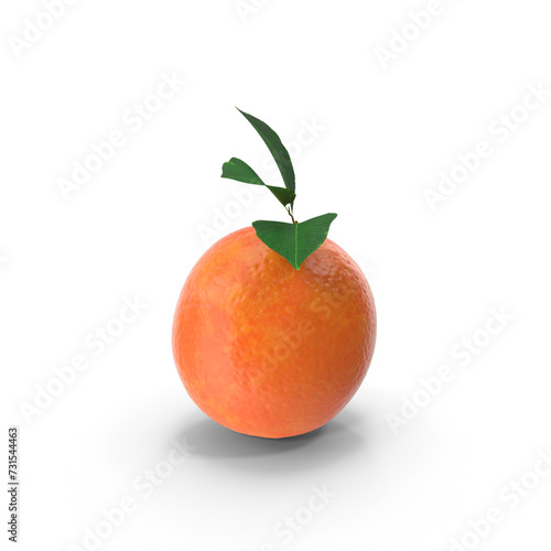 Red Orange with Leaves PNG