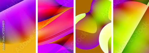 Liquid abstract shapes with gradient colors. Abstract backgrounds for wallpaper, business card, cover, poster, banner, brochure, header, website