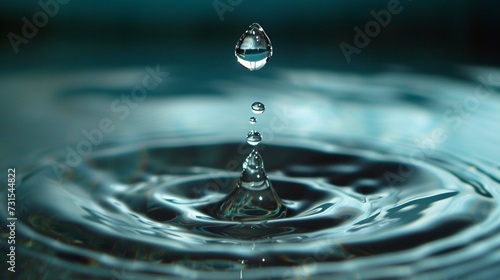 Super slow motion of dripping water drop filmed with macro lens. 