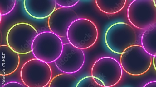 Pattern of circles with neon lighting