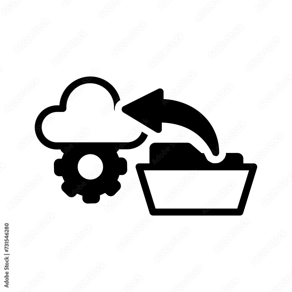 Fototapeta premium Vector solid black icon for Back up content