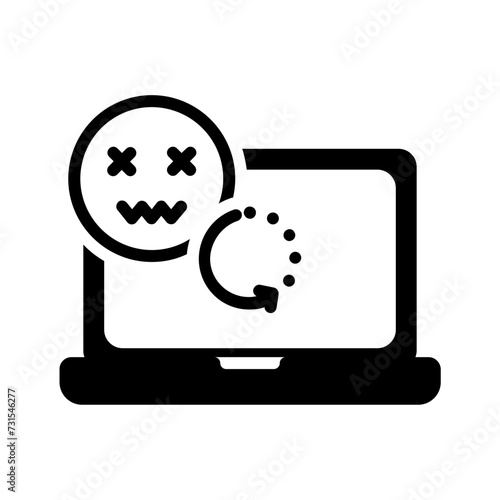 Vector solid black icon for Try again