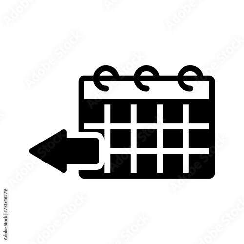 Vector solid black icon for Yesterday