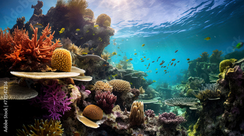 A beautiful coral reef. Generative AI photo