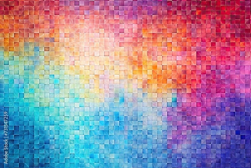Rainbow Mosaic Texture with a Gradient of Saturated Hues