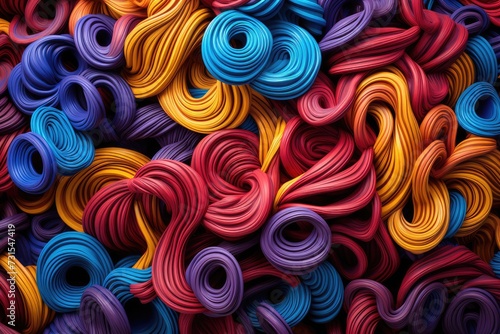 Vibrant Quilled Paper Art Displaying an Array of Colors in Rolled Spiral Designs