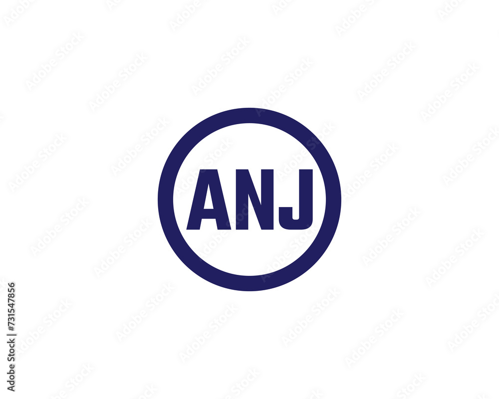 ANJ logo design vector template ANJ logo design vector template