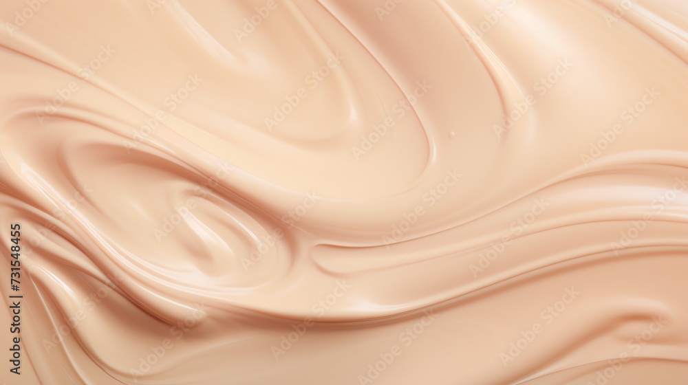 Fototapeta premium Skincare concept. Beige creamy texture tone. AI generated image.