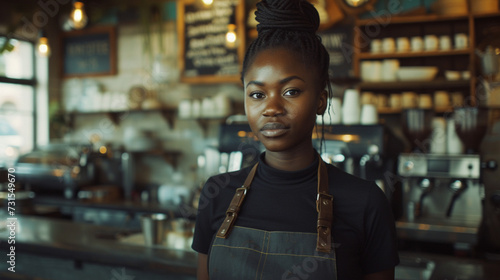 black woman standing in front of her business