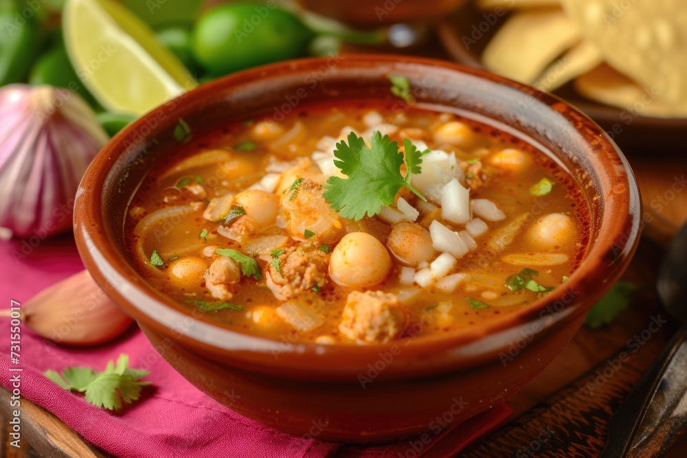 Pozole. Mexican food.