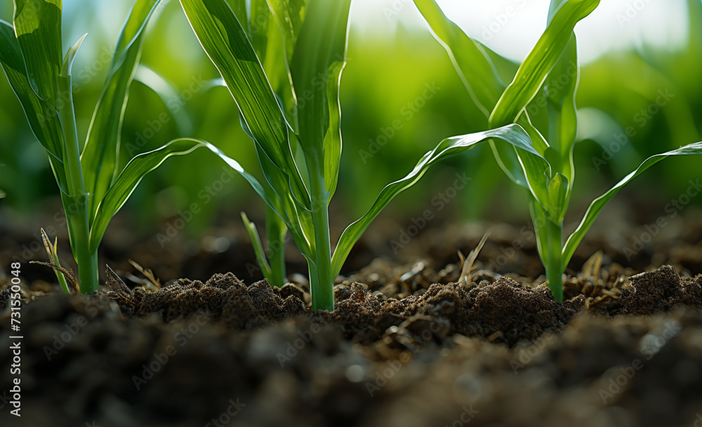 corn plants on a field corn plants on a field