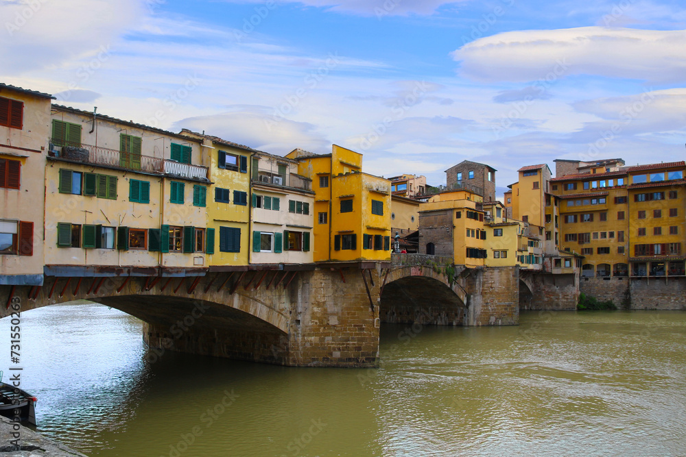 Ponte Vecchio on the Arno River in Florence, Tuscany, Italy