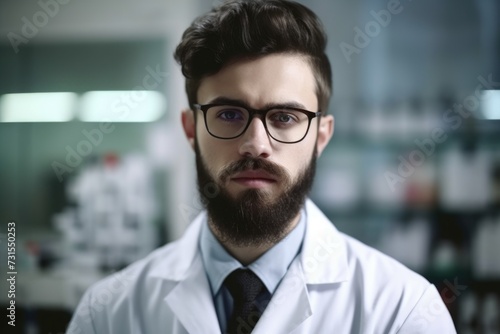 portrait of a young scientist working in a lab