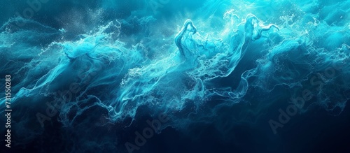 Blue electric fluid underwater in marine biology © 2rogan