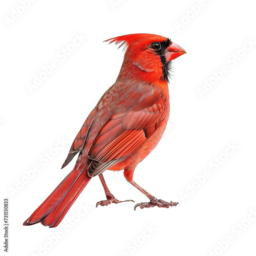 A Cardinal With a Distinctive Red Robe.. Isolated on a Transparent Background. Cutout PNG.