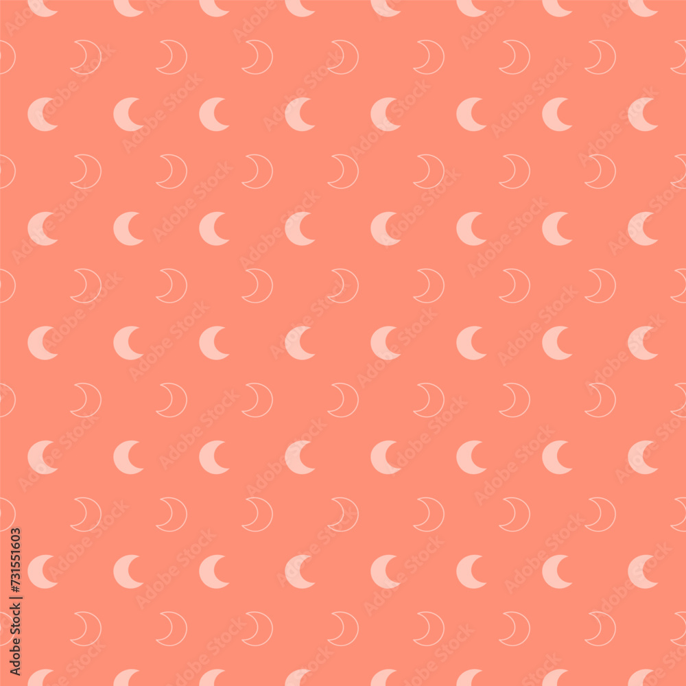 Pink seamless pattern with pink moon Pink seamless pattern with pink moon