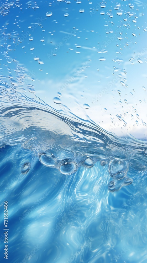 Ocean water wave background closeup Generative Ai