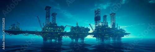 floating platform for offshore oil and gas production.Generative AI © Лилия Захарчук