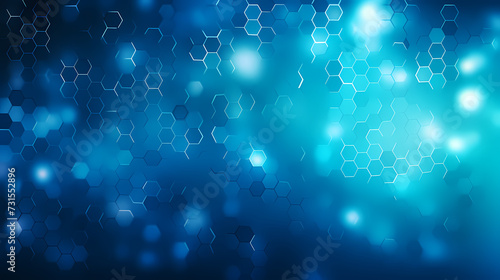 Blue technology background, blue hexagon background