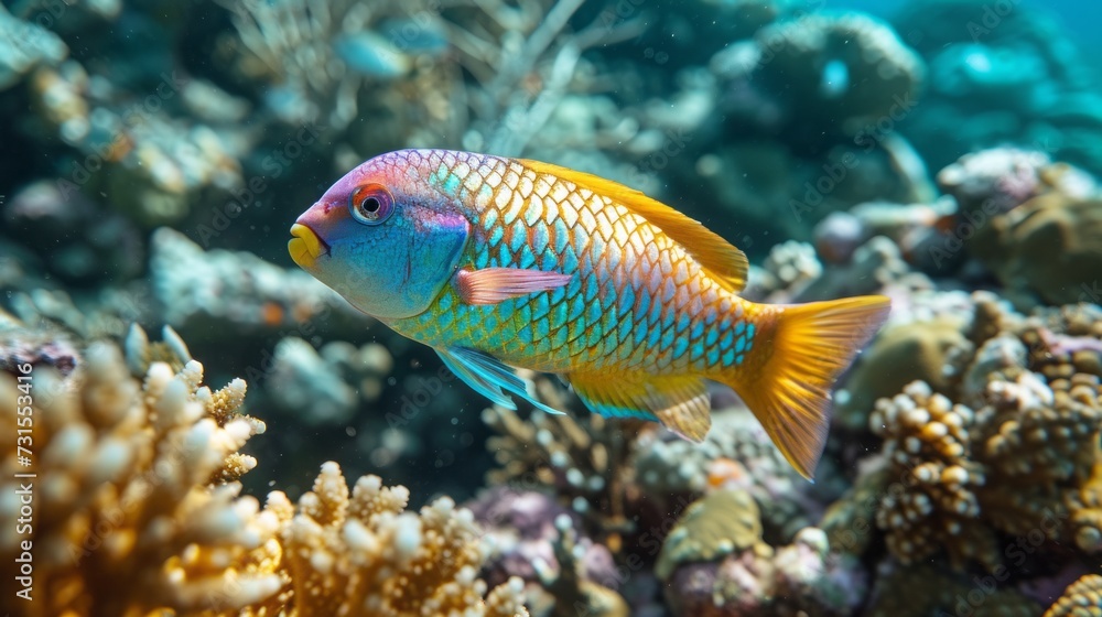Parrot fish (Scarus frenatus) in Red sea Parrot fish (Scarus frenatus) in Red sea
