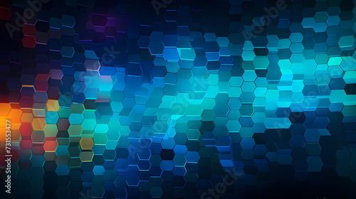 Blue technology background  blue hexagon background