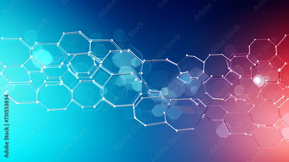Obraz premium Blue technology background, blue hexagon background
