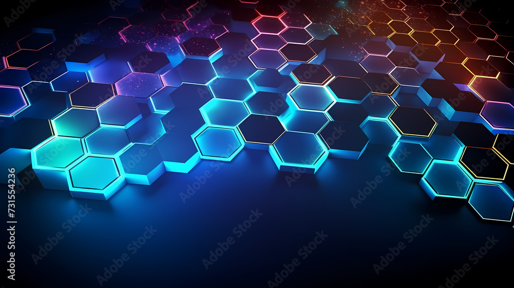Modern science background hexagon lines and points wave flow abstract background Modern science background hexagon lines and points wave flow abstract background