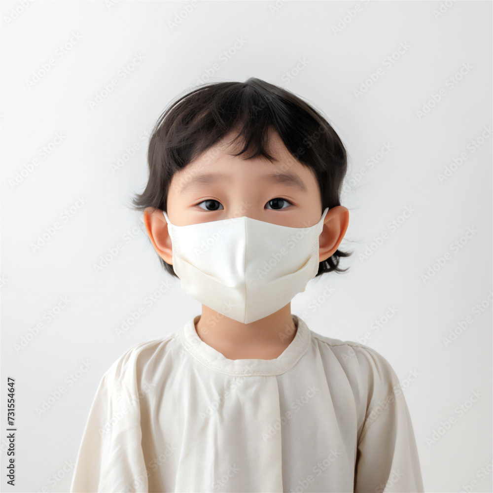 Asian child wearing a mask Asian child wearing a mask