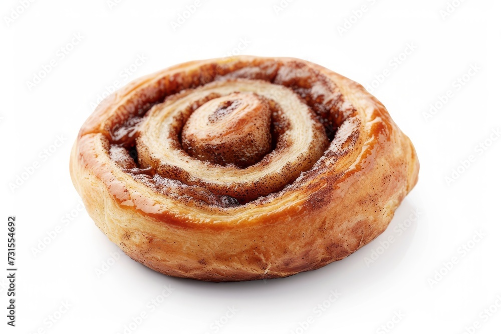 Isolated sweet cinnamon roll on white background Isolated sweet cinnamon roll on white background