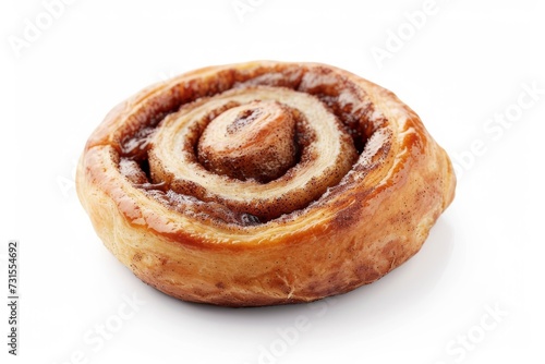 Isolated sweet cinnamon roll on white background